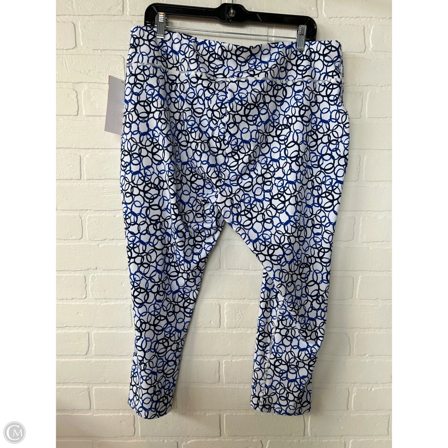 Athletic Leggings By Chicos In Blue & White, Size: 16