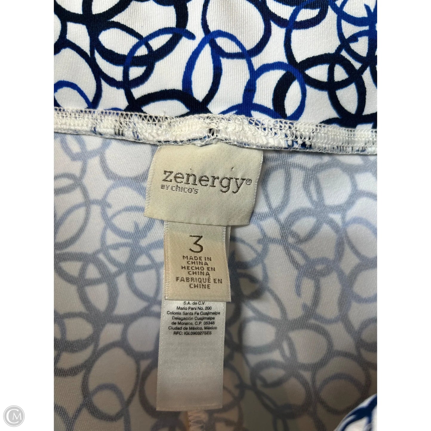 Athletic Leggings By Chicos In Blue & White, Size: 16