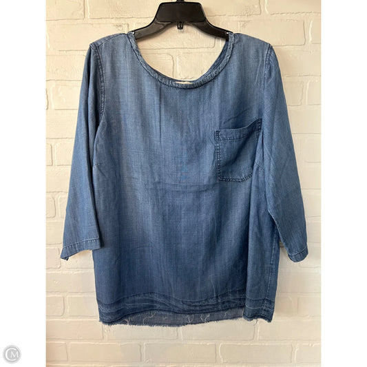 Top Long Sleeve By Clothes Mentor In Blue Denim, Size: 1x