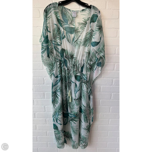 Swimwear Cover-up By Kona Sol In Green & White, Size: Xl