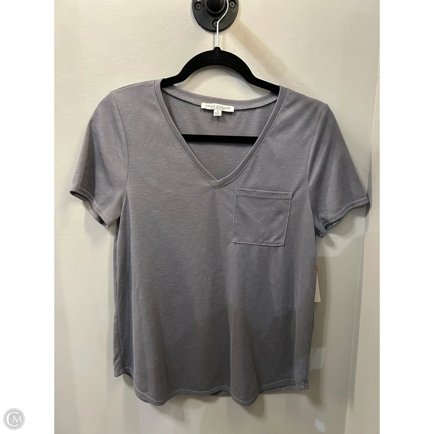 Top Short Sleeve Basic By Green Envelope In Grey, Size: S