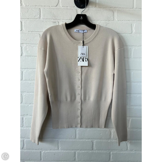 Sweater Cardigan By Zara In Tan, Size: M