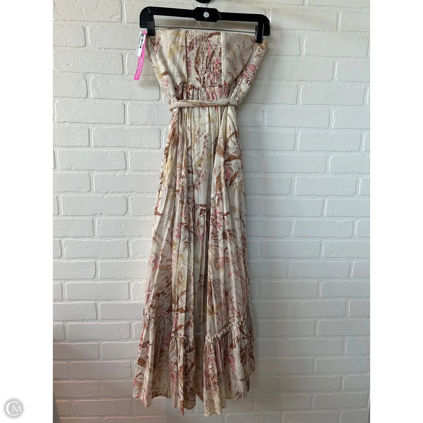 Dress Casual Midi By Anthropologie In Brown & Pink, Size: S