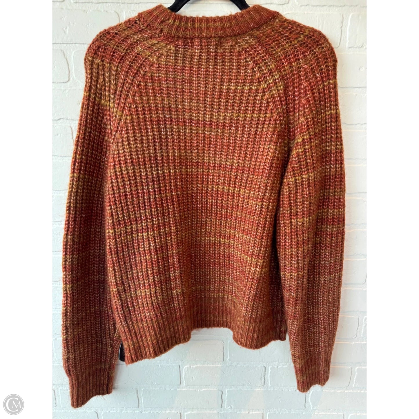 Sweater By Evereve In Brown & Orange, Size: M