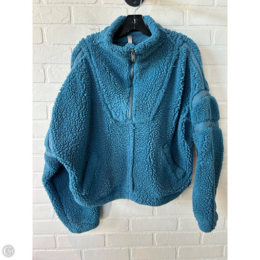 Jacket Faux Fur & Sherpa By Free People In Blue, Size: M