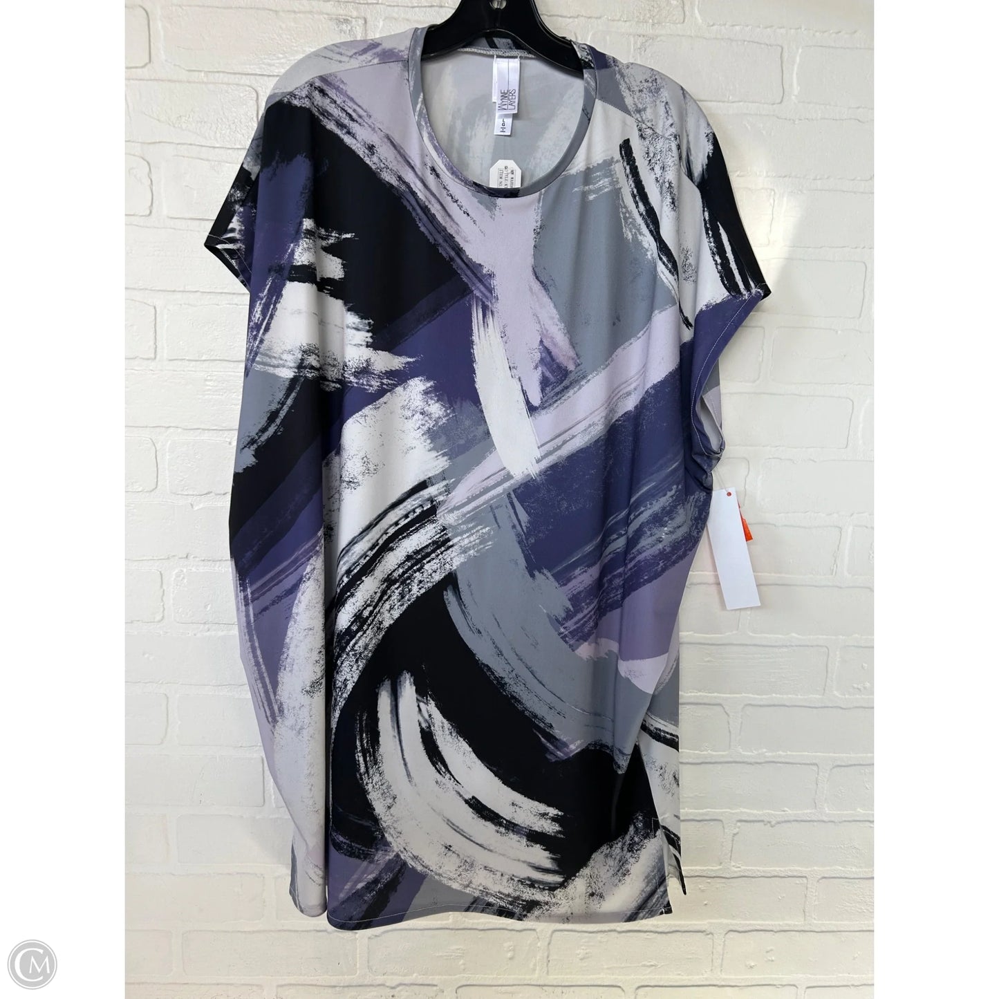 Tunic Short Sleeve By wynne layers In Grey & Purple, Size: L