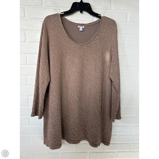 Tunic Long Sleeve By Pure Jill In Tan, Size: 1x