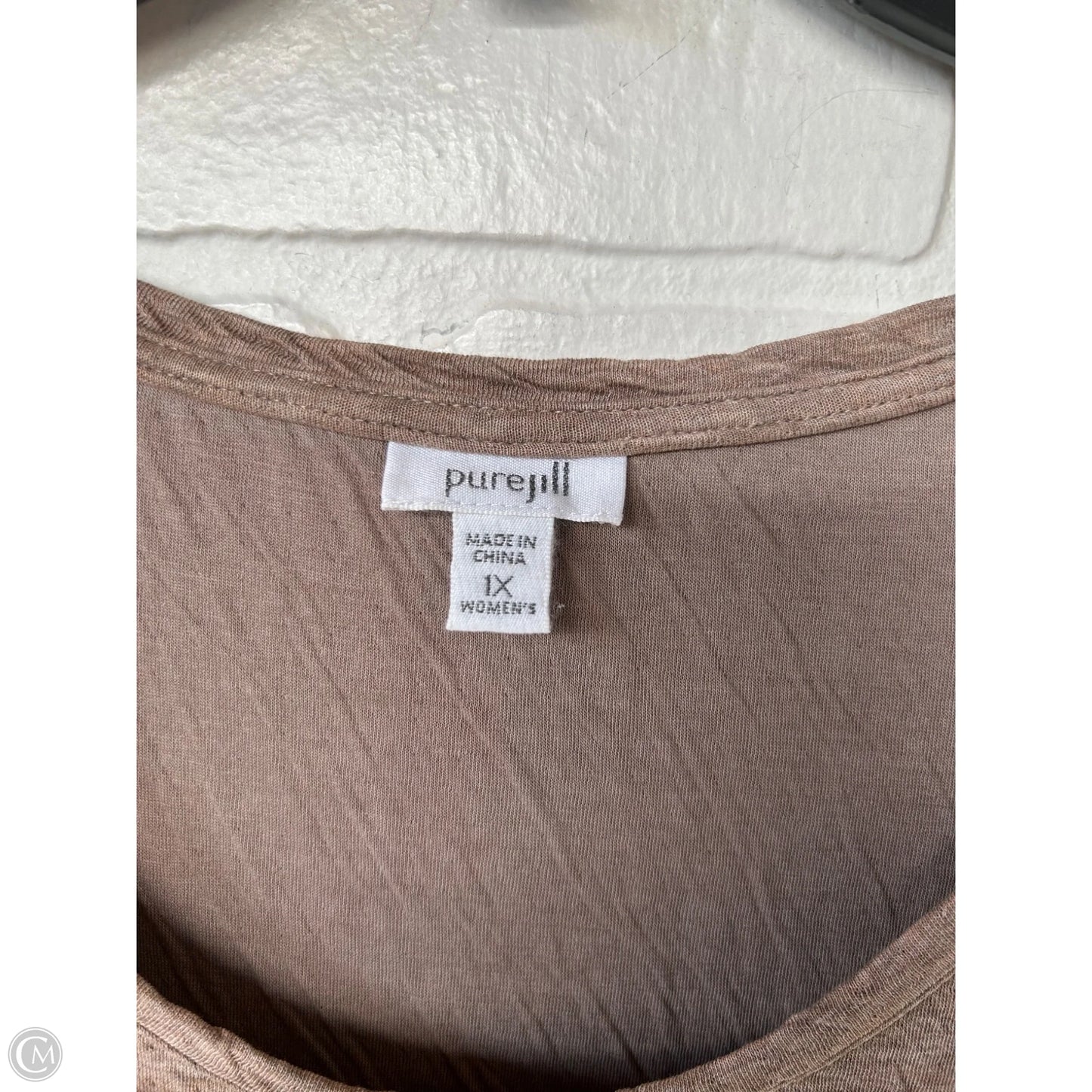 Tunic Long Sleeve By Pure Jill In Tan, Size: 1x