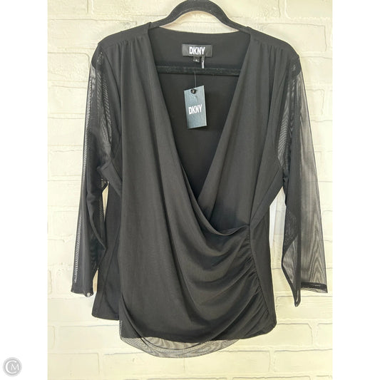 Top Long Sleeve By Dkny In Black, Size: Xl