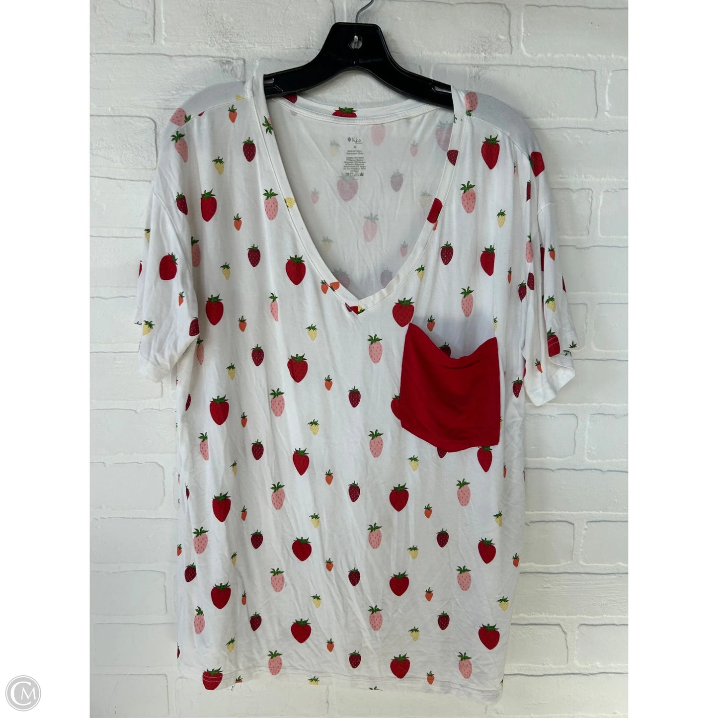 Top Short Sleeve Basic By Clothes Mentor In Red & White, Size: M