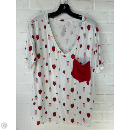 Top Short Sleeve Basic By Clothes Mentor In Red & White, Size: M