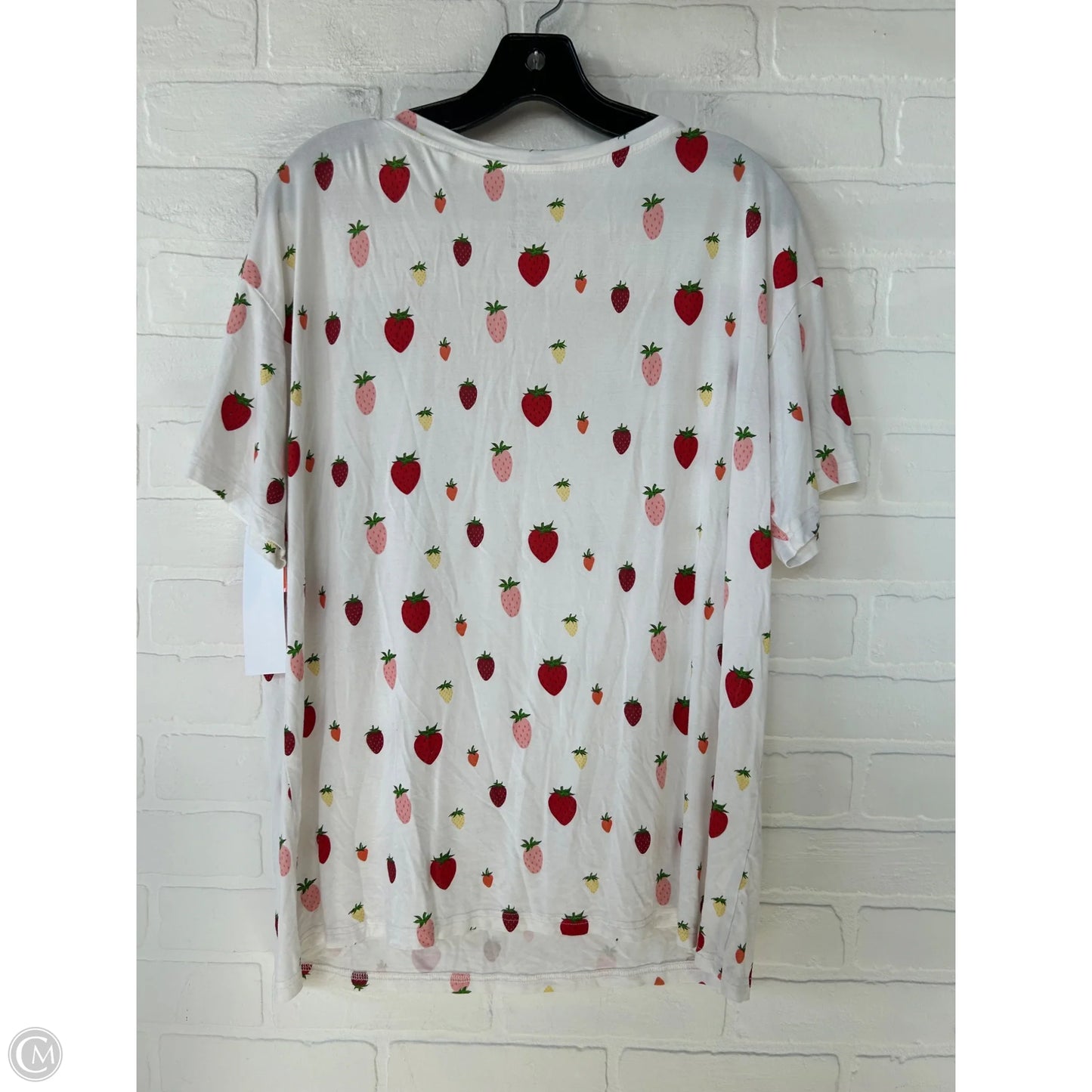 Top Short Sleeve Basic By Clothes Mentor In Red & White, Size: M