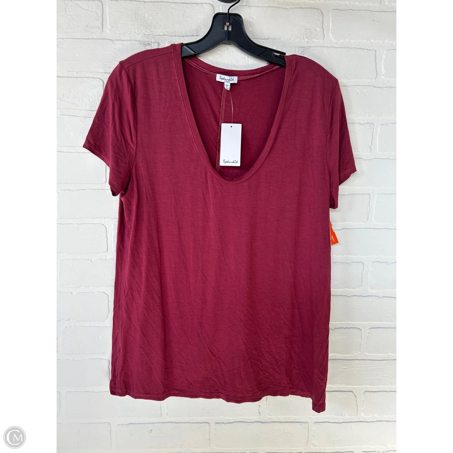 Top Short Sleeve Basic By Splendid In Red, Size: L