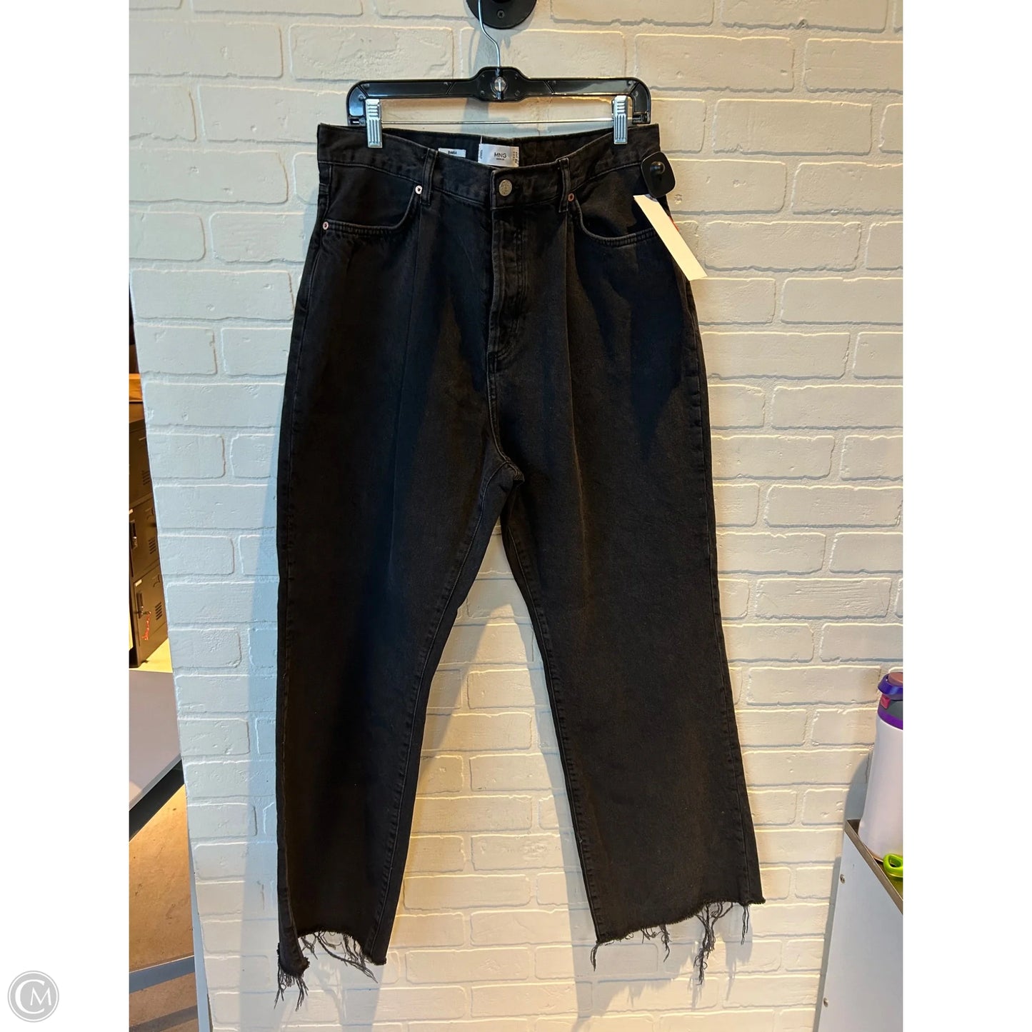 Jeans Straight By Mng In Black Denim, Size: 12