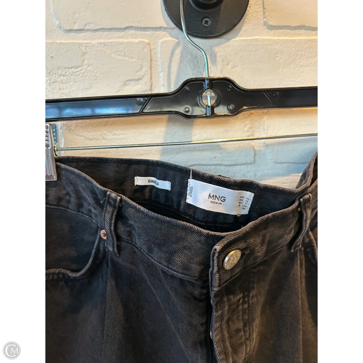 Jeans Straight By Mng In Black Denim, Size: 12