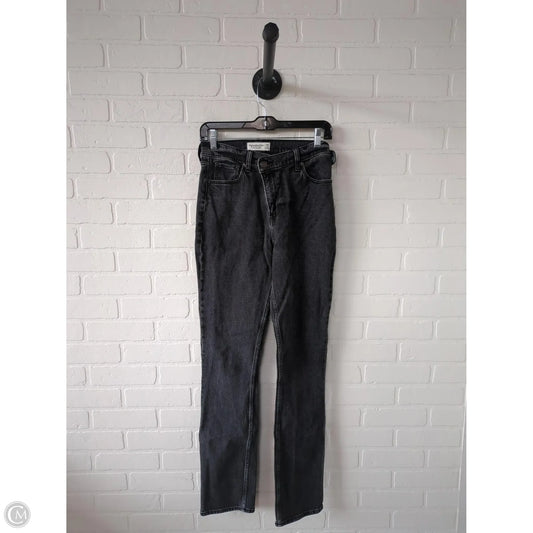 Jeans Straight By Abercrombie And Fitch In Black Denim, Size: 2
