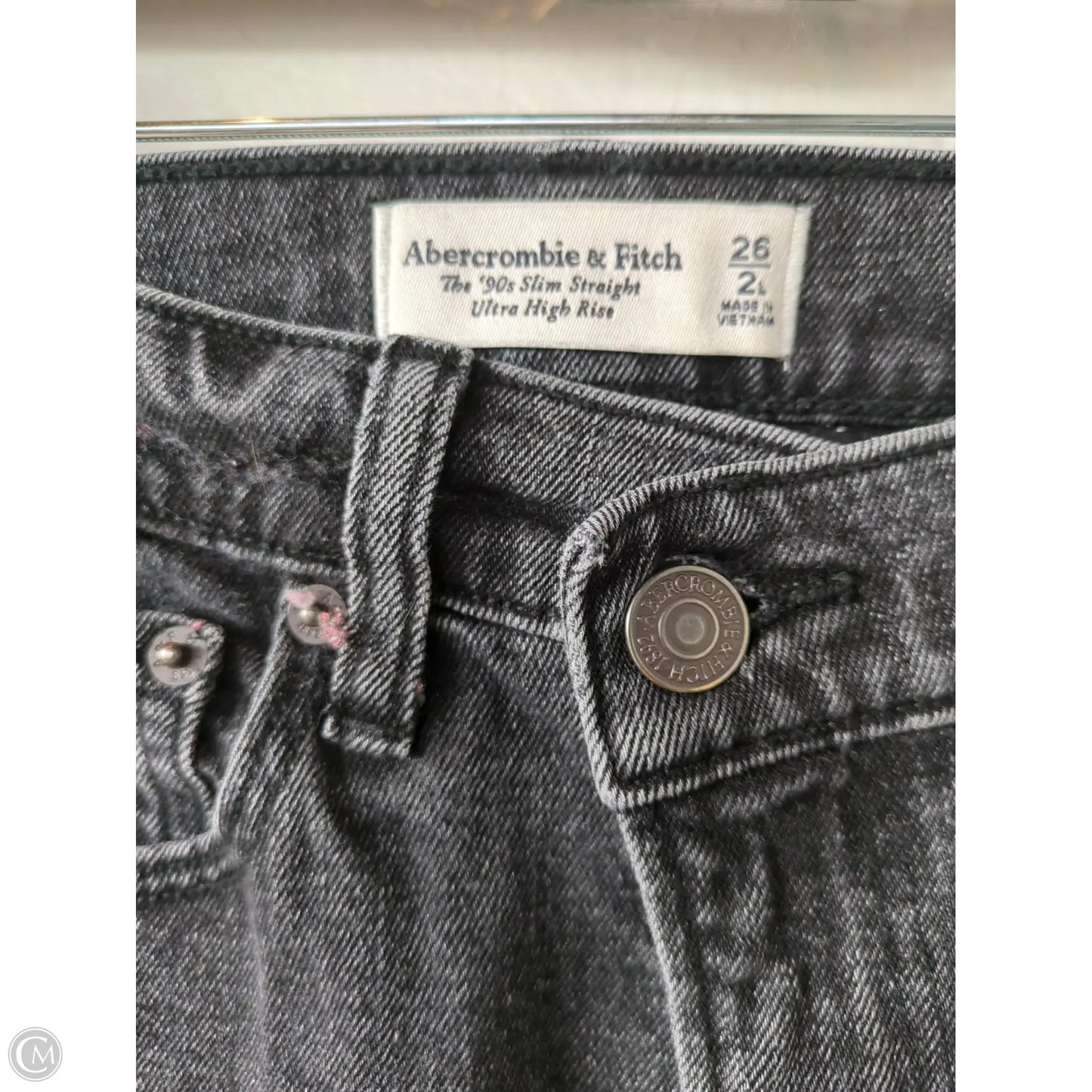 Jeans Straight By Abercrombie And Fitch In Black Denim, Size: 2