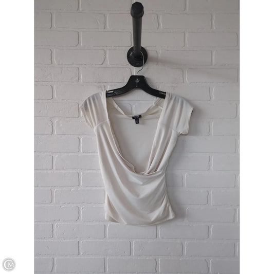 Top Short Sleeve By Express In Cream, Size: Xs