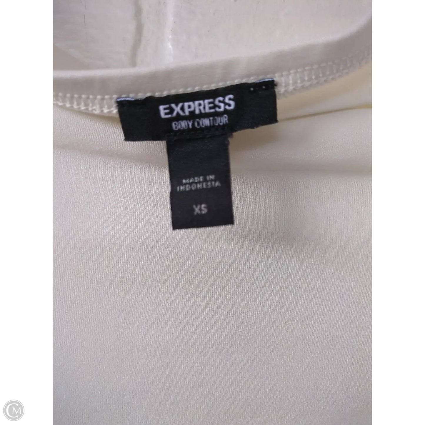 Top Short Sleeve By Express In Cream, Size: Xs