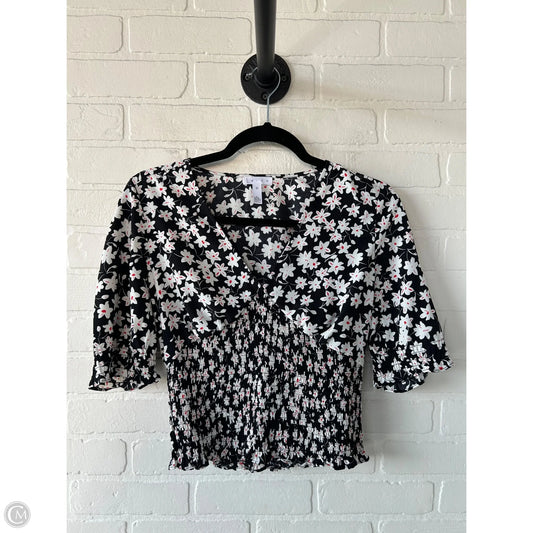 Top Short Sleeve By Leith In Black & White, Size: Xs