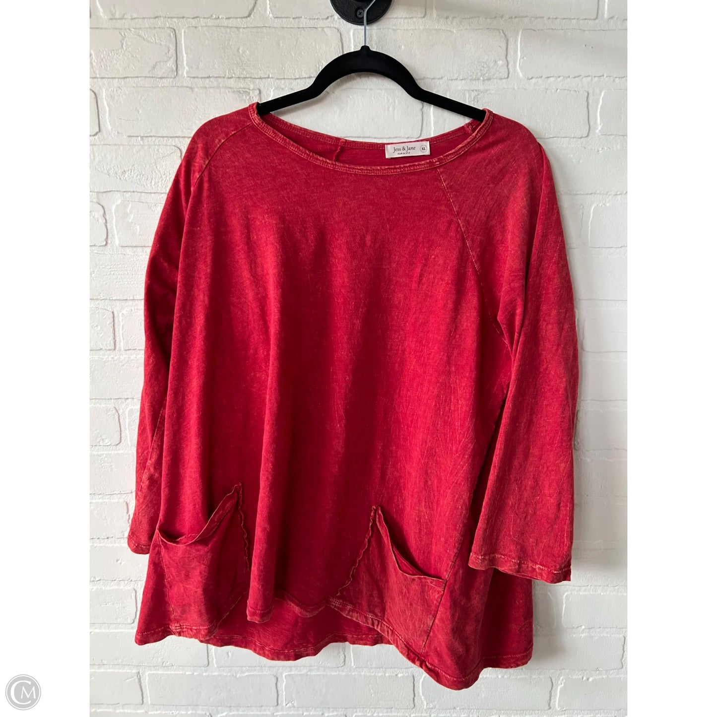 Top Long Sleeve By Jess And Jane In Red, Size: Xl