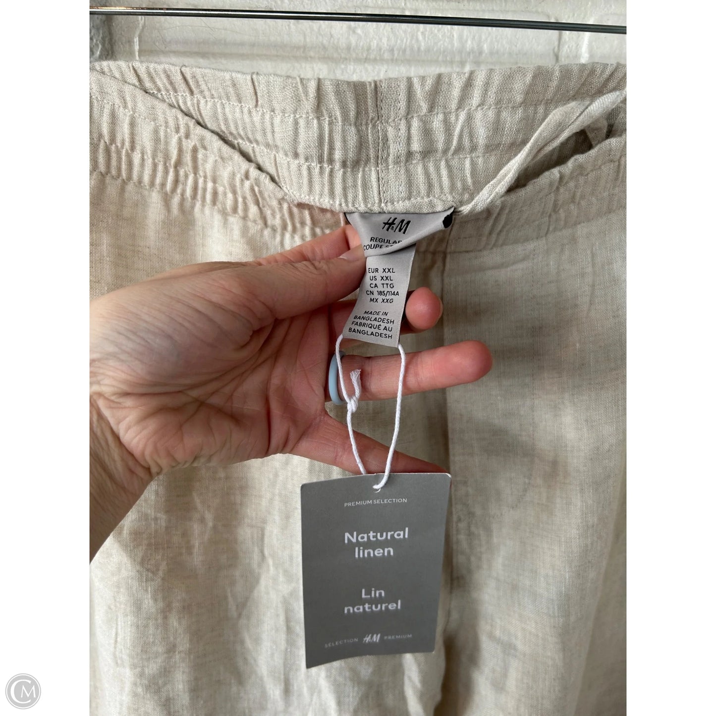 Pants Linen By H&m In Tan, Size: 18