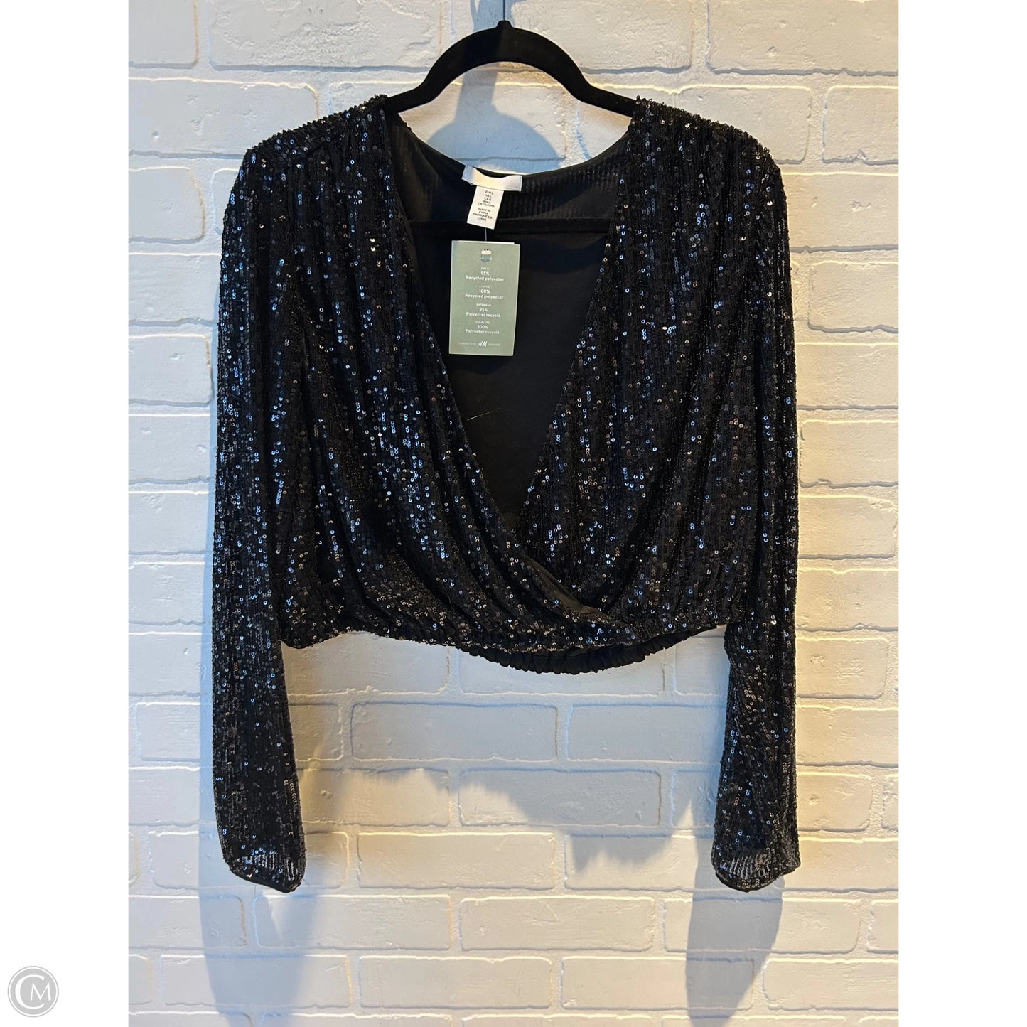 Top Long Sleeve By H&m In Black, Size: L