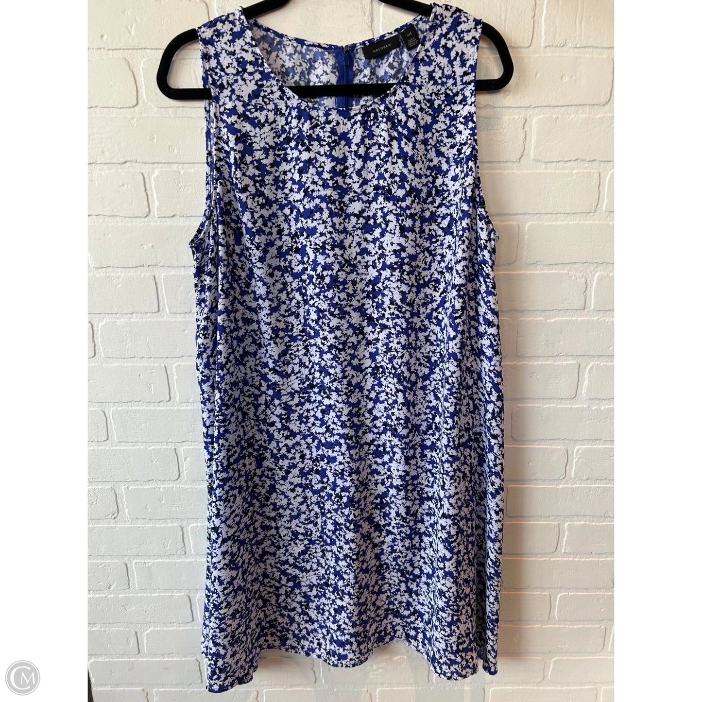 Dress Casual Short By Halogen In Blue & White, Size: Xxl