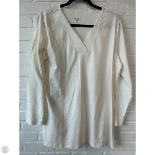 Tunic Long Sleeve By Denim And Co Qvc In Cream, Size: M