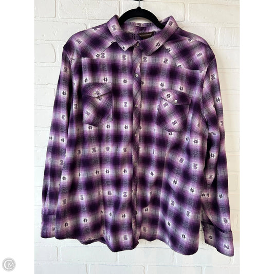 Top Long Sleeve By bit & bridle In Purple & White, Size: 2x