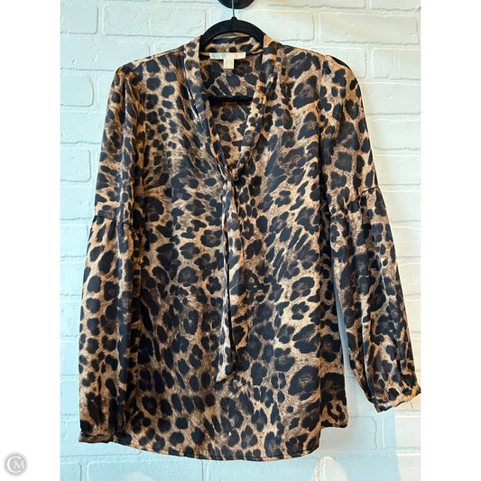 Top Long Sleeve By Michael By Michael Kors In Animal Print, Size: S