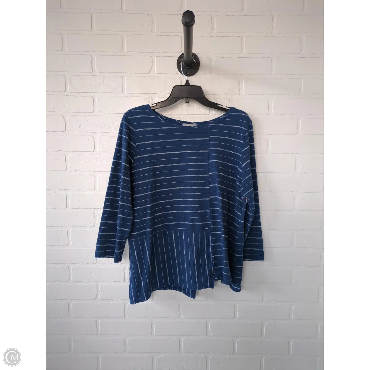Top Long Sleeve By Habitat In Blue & White, Size: L