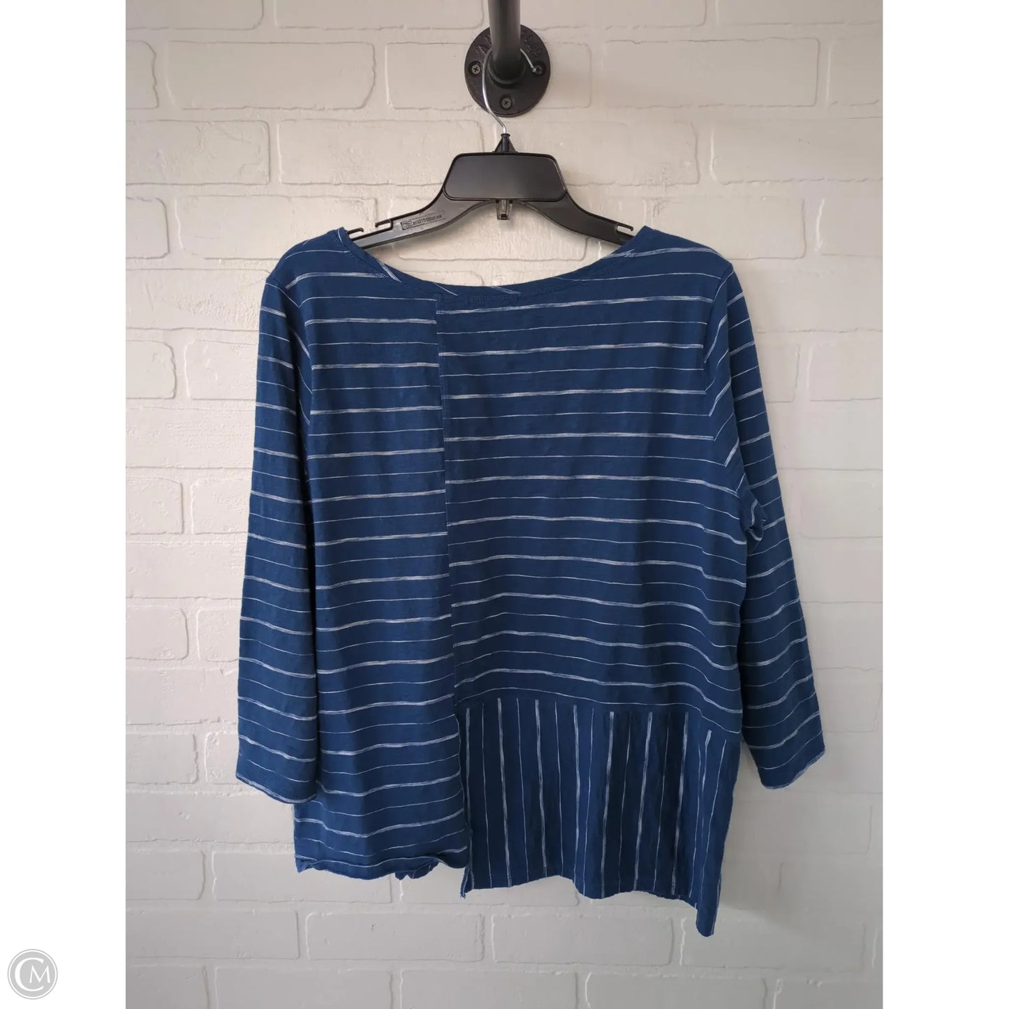 Top Long Sleeve By Habitat In Blue & White, Size: L