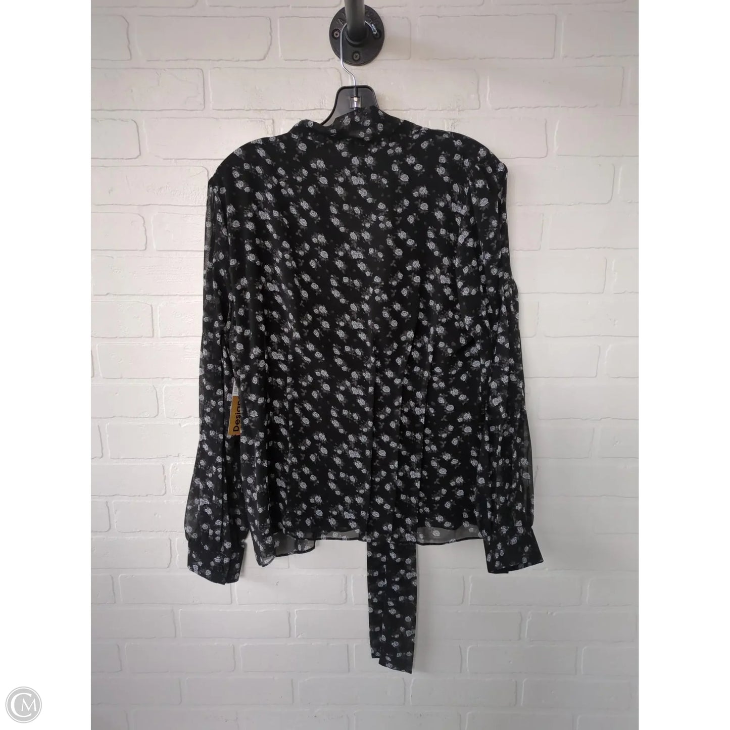 Top Long Sleeve By Michael By Michael Kors In Black & Grey, Size: L