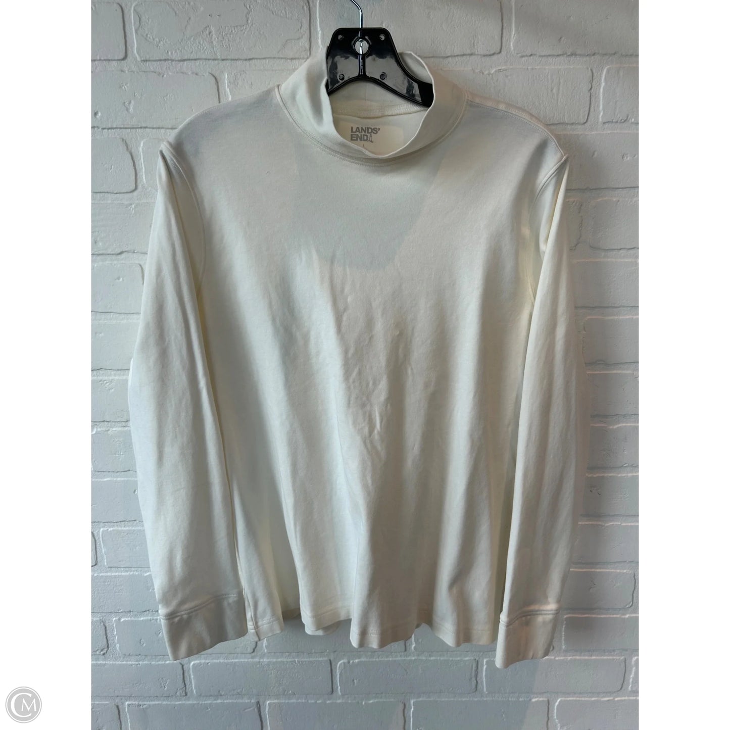 Top Long Sleeve Basic By Lands End In Cream, Size: L
