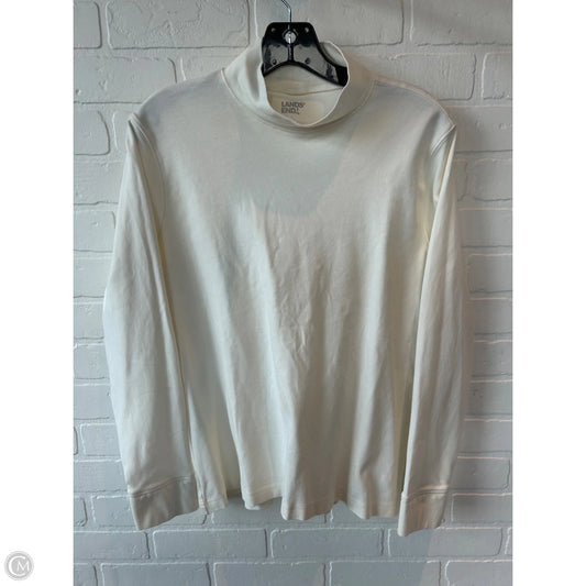 Top Long Sleeve Basic By Lands End In Cream, Size: L