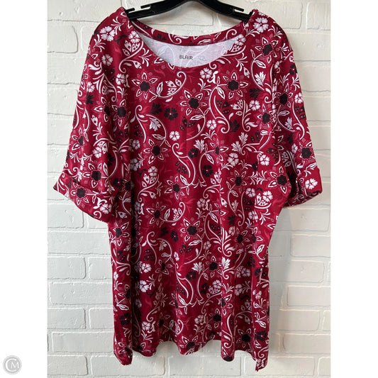Top Short Sleeve By Blair In Red & White, Size: 3x