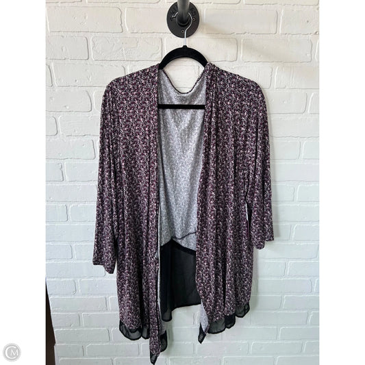 Cardigan By Lane Bryant In Black & Pink, Size: 4x