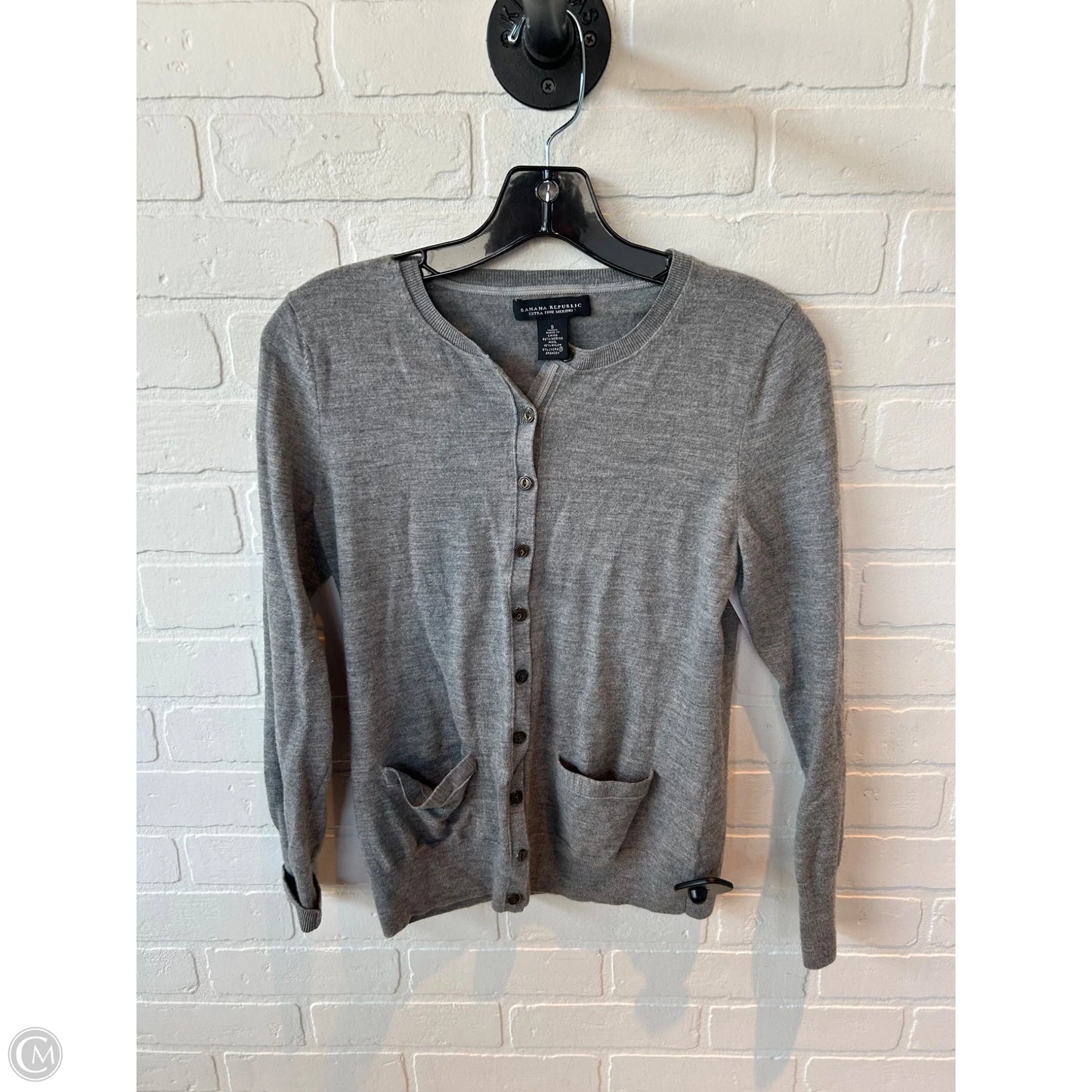 Sweater Cardigan By Banana Republic In Grey, Size: S