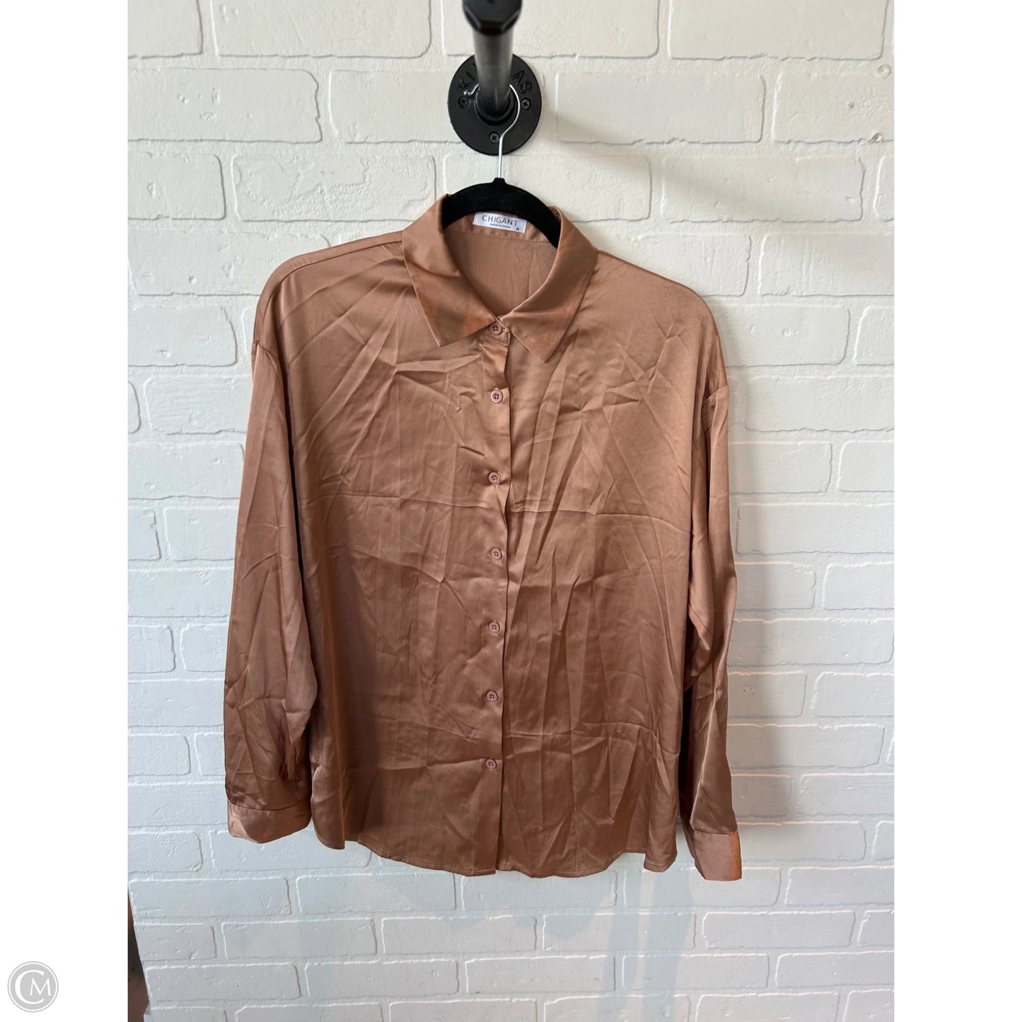 Top Long Sleeve By Cmf In Brown, Size: M