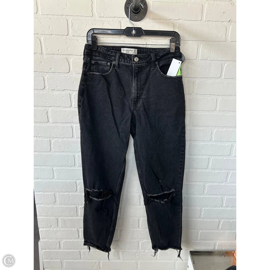 Jeans Straight By Abercrombie And Fitch In Black Denim, Size: 4l