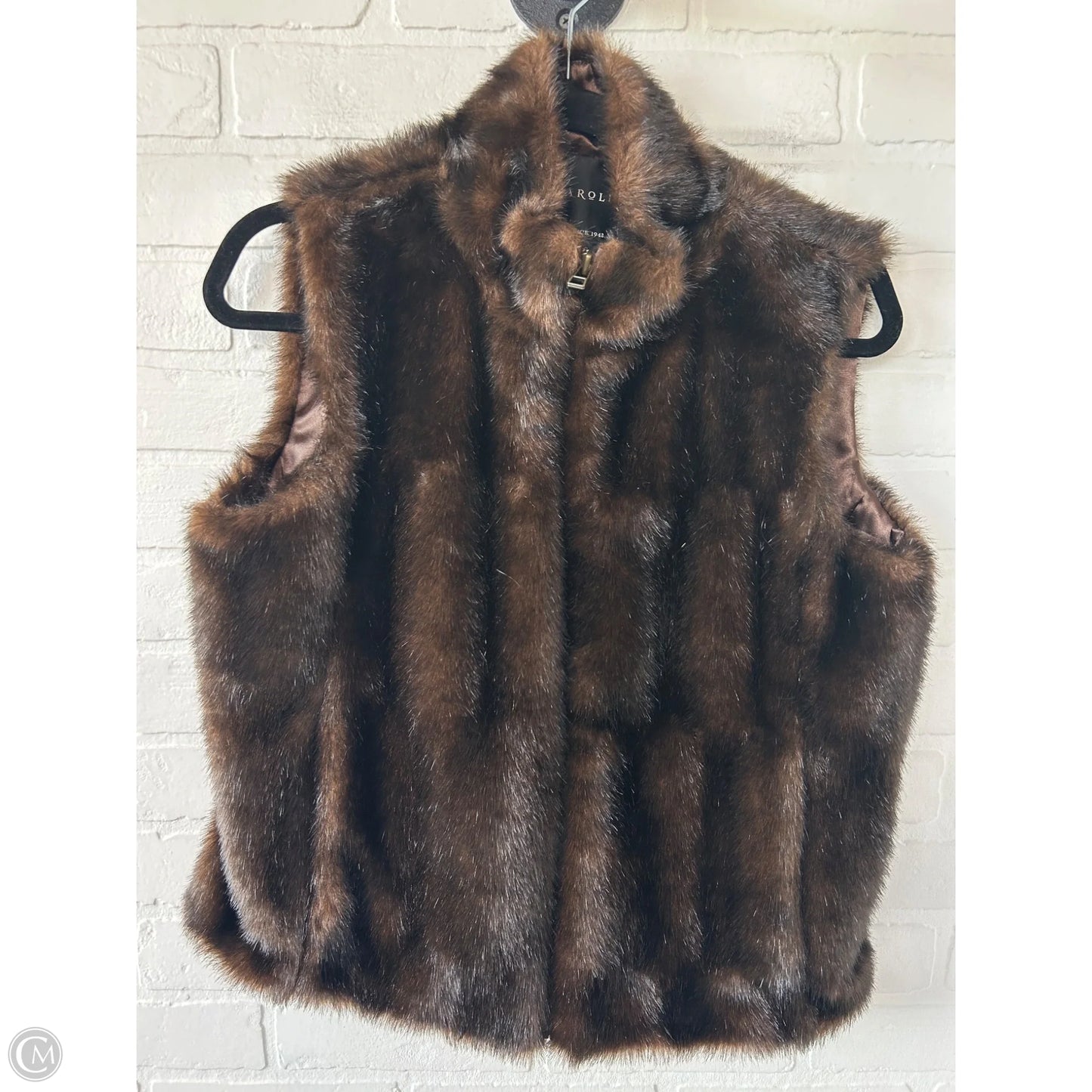 Vest Faux Fur & Sherpa By Harolds In Brown, Size: S