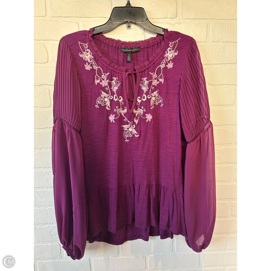 Top Long Sleeve By White House Black Market In Purple, Size: M