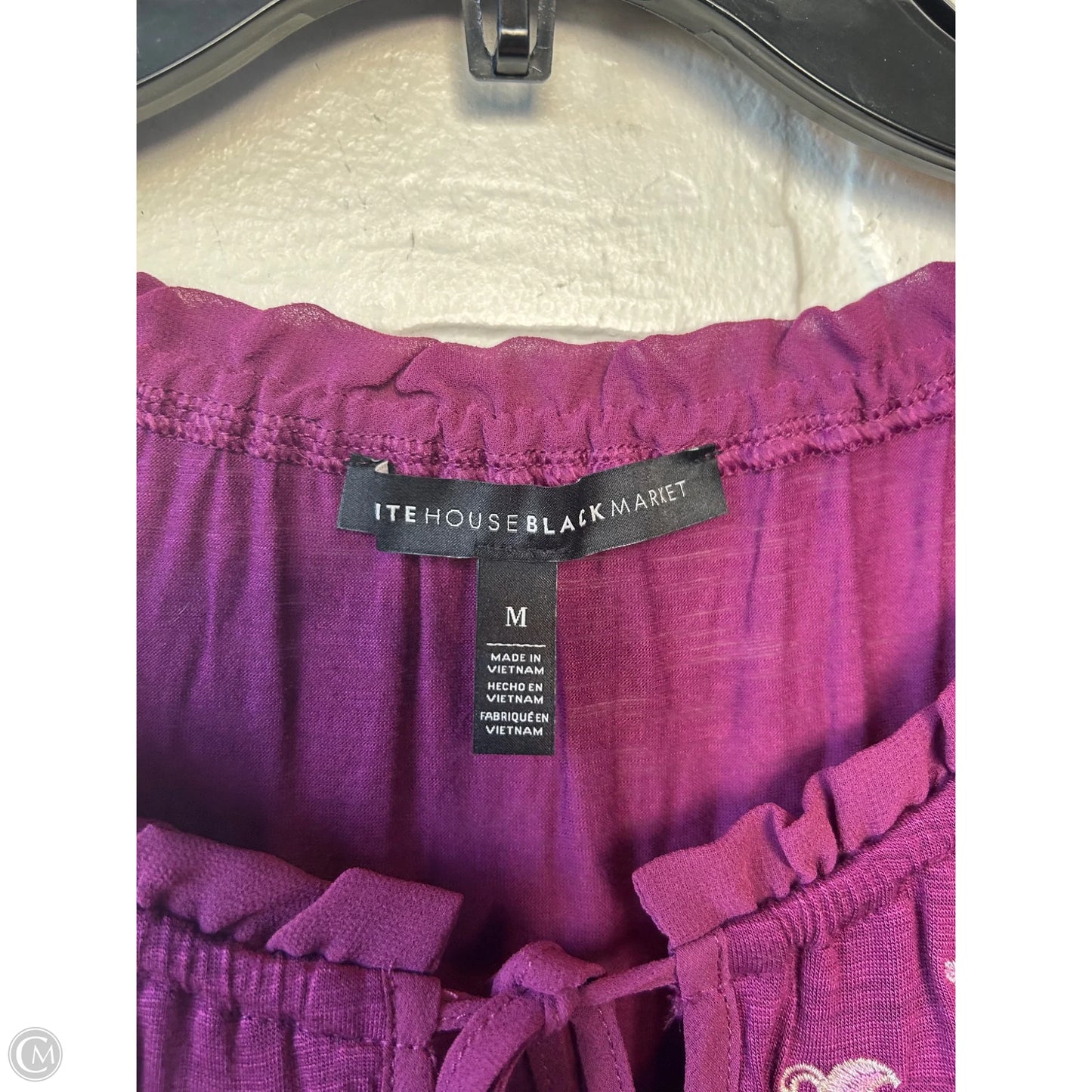 Top Long Sleeve By White House Black Market In Purple, Size: M