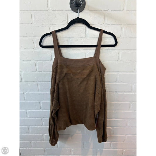 Top Long Sleeve By Free People In Brown, Size: L