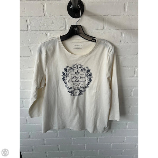 Top 3/4 Sleeve Basic By Talbots In Cream, Size: L