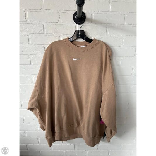 Athletic Sweatshirt Crewneck By Nike In Tan & White, Size: L