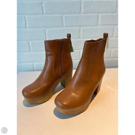 Boots Ankle Heels By Universal Thread In Brown, Size: 6