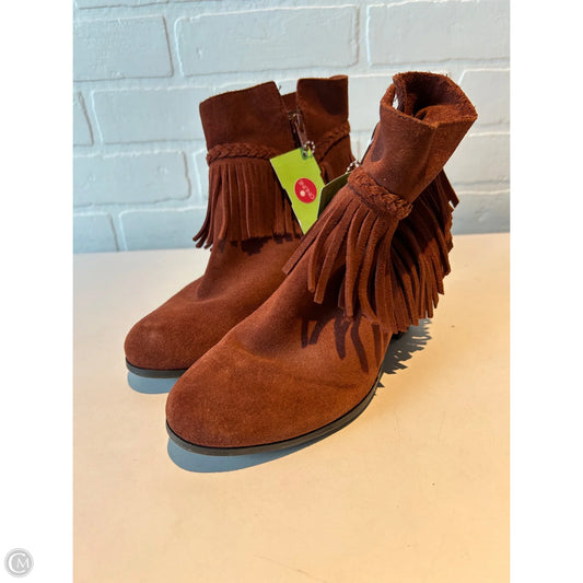 Boots Ankle Heels By Gianni Bini In Brown, Size: 5.5