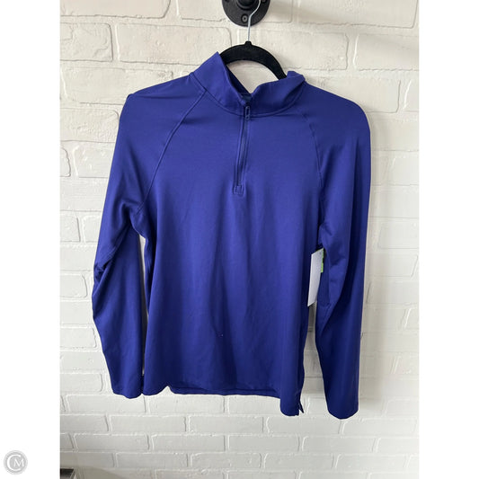Athletic Top Long Sleeve Collar By Under Armour In Purple, Size: S